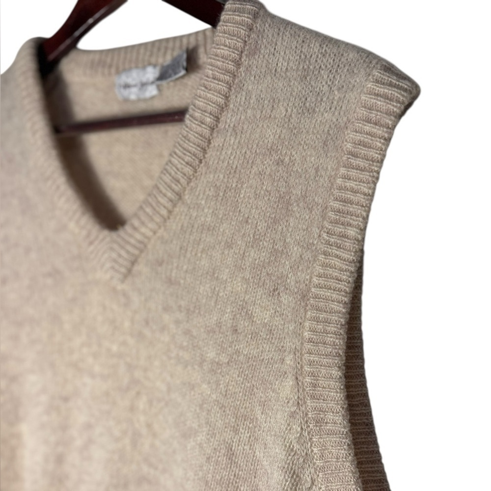 Michael Jordan cream sweater vest 100% pure new Wool Size Large VTG Y2K - Picture 3 of 13